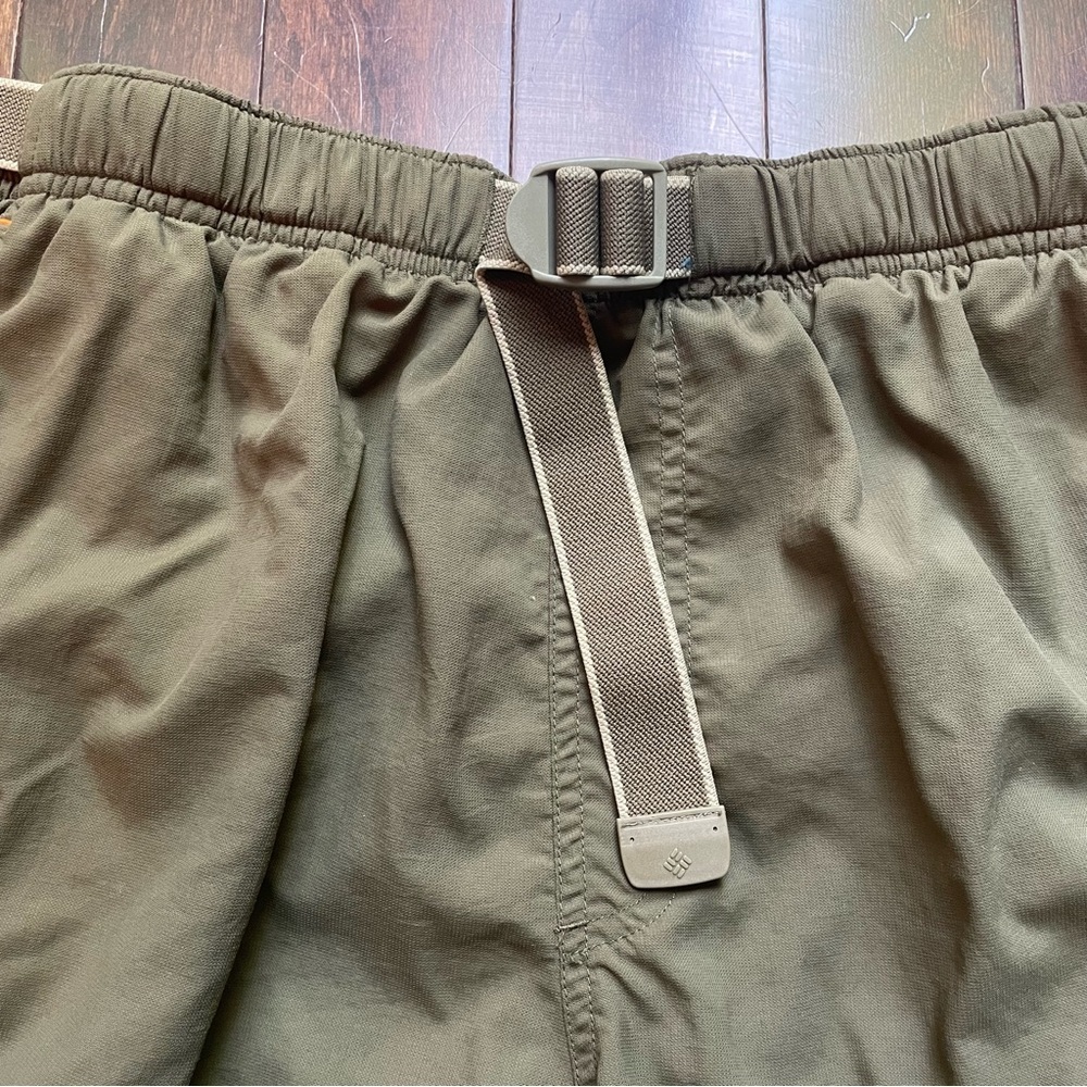 Columbia Men’s Cargo Utility Hiking Shorts Size M Olive Green - Picture 3 of 5